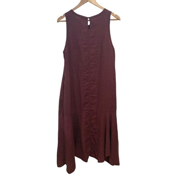 Sundance Burgundy Linen Sleeveless Dress Size M - Picture 4 of 7